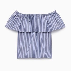 Wilfred hollande blouse in pier blue and white size M